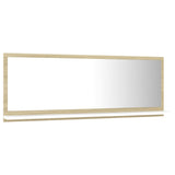 Bathroom Mirror White and Sonoma Oak 39.4"x4.1"x14.6" Engineered Wood