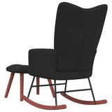 Rocking Chair with Ottoman Black Velvet