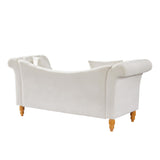 Living Room Sofa Velvet U Shape Backrest with Storage and Storage Space