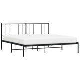 Metal Bed Frame with Headboard Black 72"x83.9"