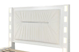 Coco LED Queen Size Bed Made with Wood in Milky White Color