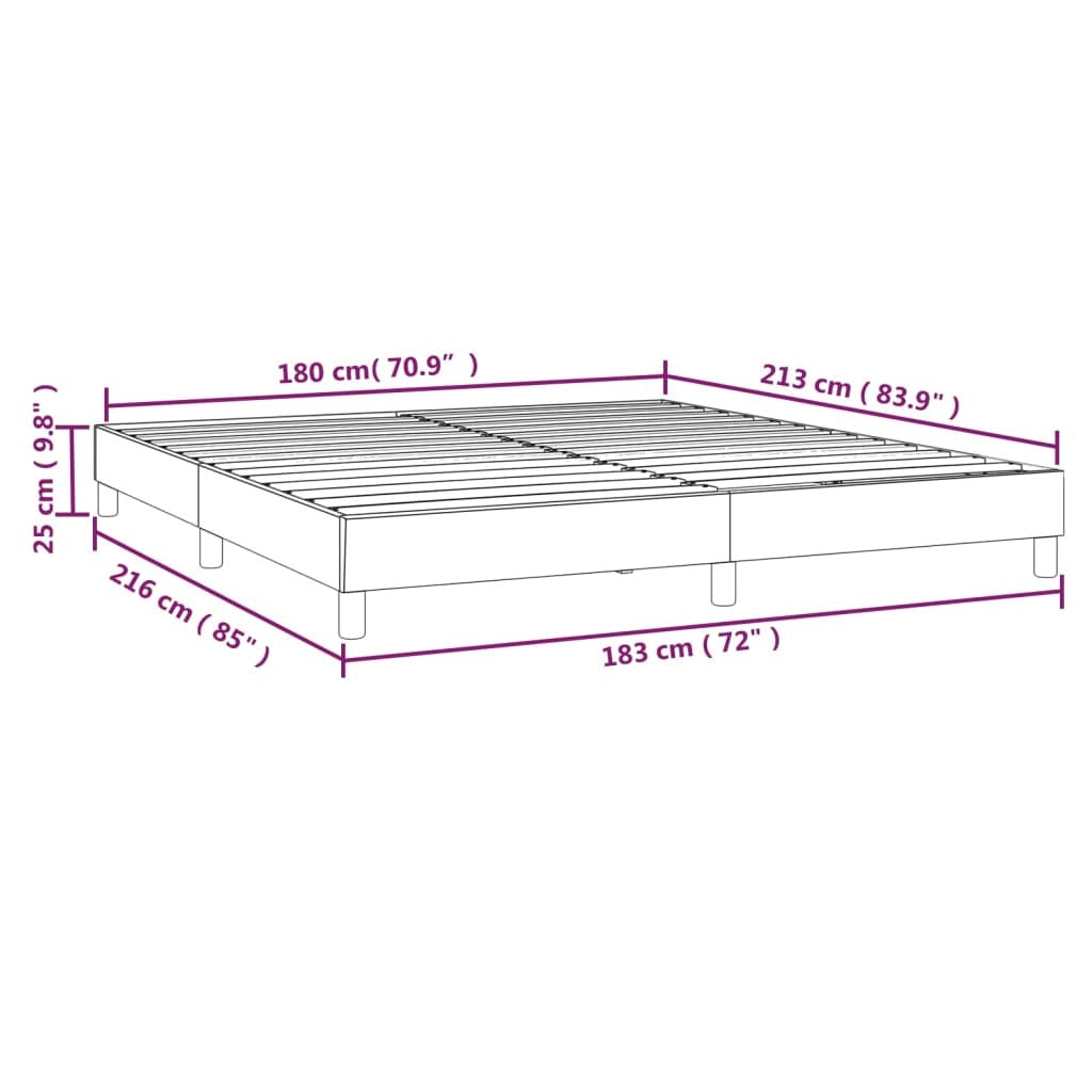 Box Spring Bed Frame Dark Gray 72"x83.9" California King Fabric