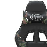 Massage Gaming Chair with Footrest Black&Camouflage Faux Leather