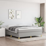 Box Spring Bed with Mattress Light Gray 76"x79.9" King Fabric