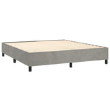 Box Spring Bed Frame Light Gray 72"x83.9" California King Velvet