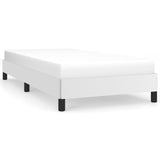 Bed Frame White 39.4"x74.8" Twin Faux Leather