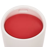 Storage Stool White and Red Faux Leather