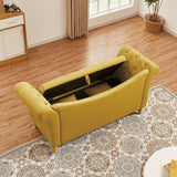 Living Room Sofa Velvet U Shape Backrest with Storage and Storage Space