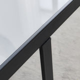 Minimalism Square coffee table; Black metal frame with sintered stone tabletop
