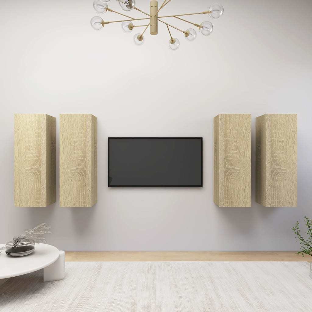 TV Cabinets 4 pcs Sonoma Oak 12"x11.8"x35.4" Engineered Wood