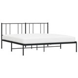 Metal Bed Frame with Headboard Black 76"x79.9"