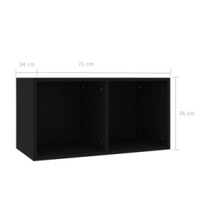 Vinyl Storage Box Black 28"x13.4"x14.2" Engineered Wood