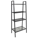 Ladder Bookcase 4 Tiers Metal Black