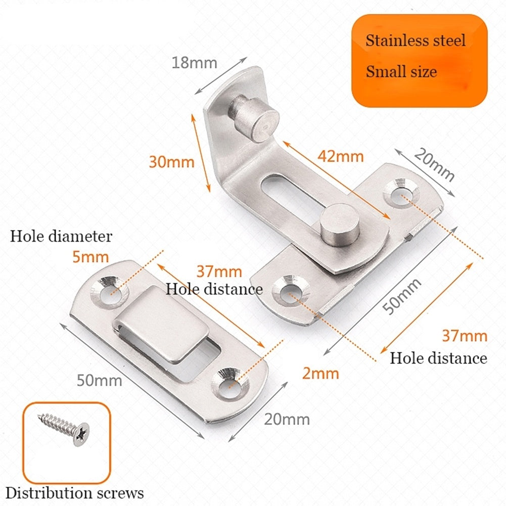 90 Degree Hasp Latches Stainless Steel Sliding Barn Door Chain Locks Security Tools Hardware