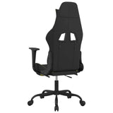 Massage Gaming Chair with Footrest Black and Light Green Fabric