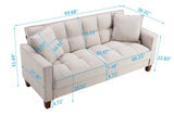 Hot Selling Solid Color Easy Assemble Loveseat 2 Seater Furniture Breathable Linen Sofa Chair