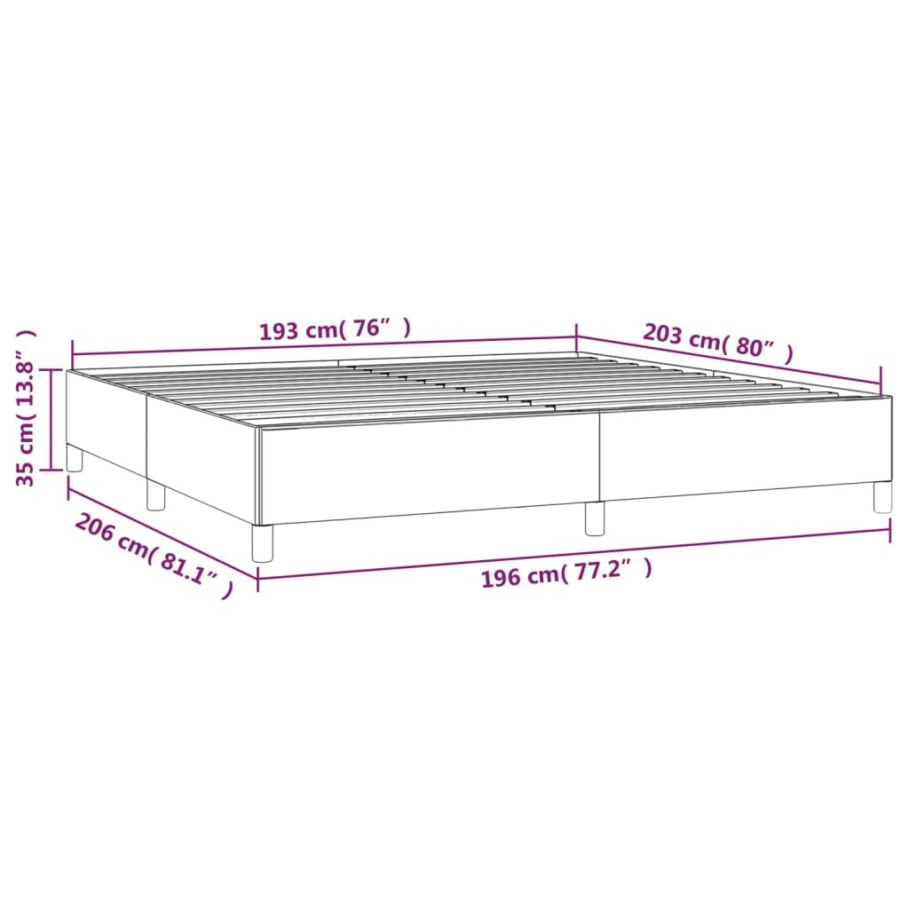 Bed Frame White 76"x79.9" King Faux Leather