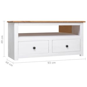 Corner TV Cabinet White 36.6"x19.3"x19.3" Solid Pine Panama Range