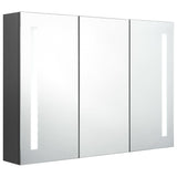 LED Bathroom Mirror Cabinet 35"x5.5"x24.4" Gray