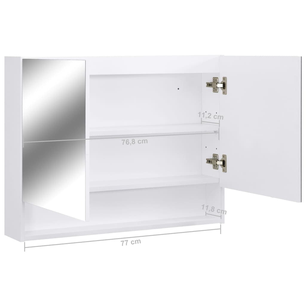 LED Bathroom Mirror Cabinet White 31.5"x5.9"x23.6" MDF