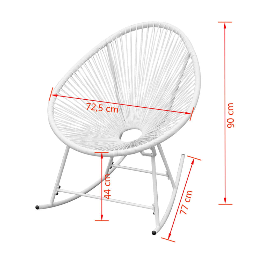 Outdoor Rocking Chair White Poly Rattan