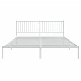 Metal Bed Frame with Headboard White 72"x83.9"