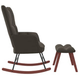 Rocking Chair with Ottoman Dark Gray Velvet