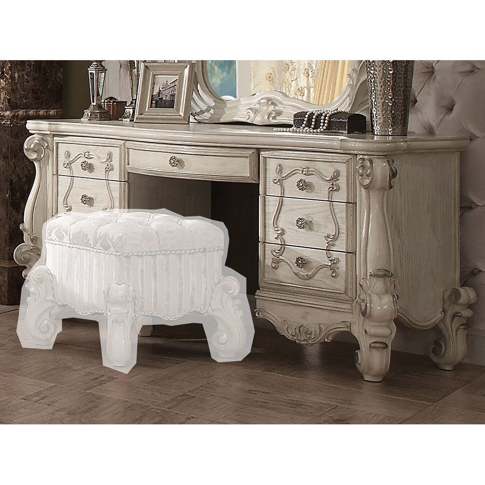 Versailles Vanity Desk in Bone White