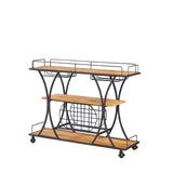 Kitchen Cart 3-Drawer Removable Storage Rack Trolley Cart with Rolling Wheels