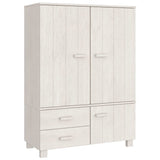 Wardrobe White 39"x17.7"x53.9" Solid Wood Pine