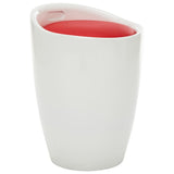 Storage Stool White and Red Faux Leather