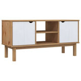 TV Cabinet OTTA Brown and White 44.7"x16.9"x22.4" Solid Wood Pine