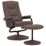 Swivel Recliner with Ottoman Brown Fabric