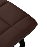 Swivel Recliner with Ottoman Brown Faux Leather and Bentwood