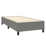 Box Spring Bed Frame Dark Gray 39.4"x74.8" Twin Fabric