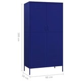 Wardrobe Navy Blue 35.4"x19.7"x70.9" Steel