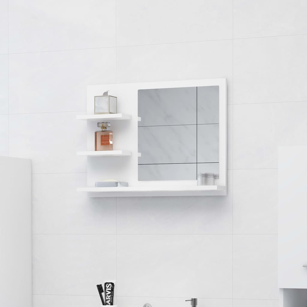 Bathroom Mirror White 23.6"x4.1"x17.7" Engineered Wood