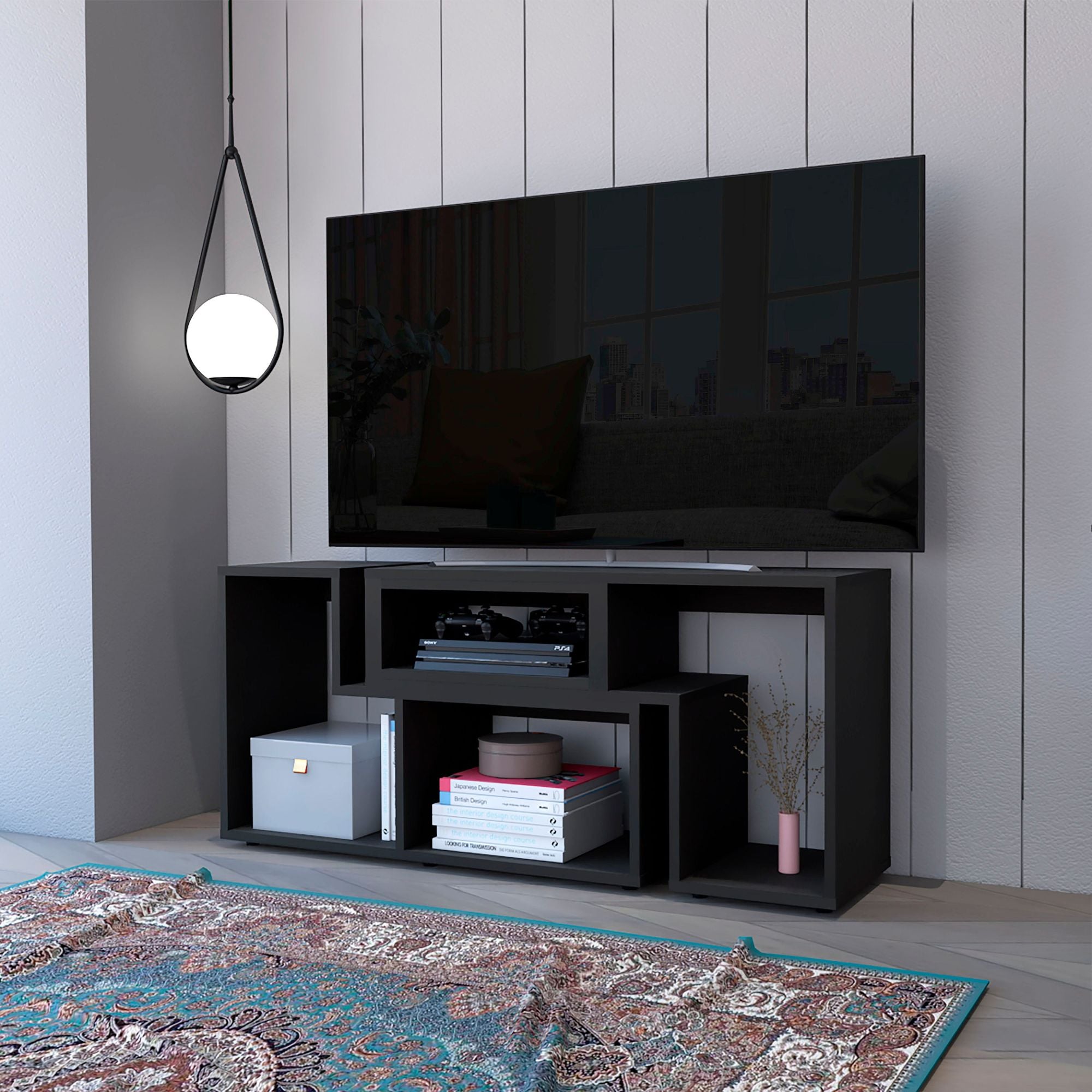 Harmony Extendable TV Stand; Multiple Shelves