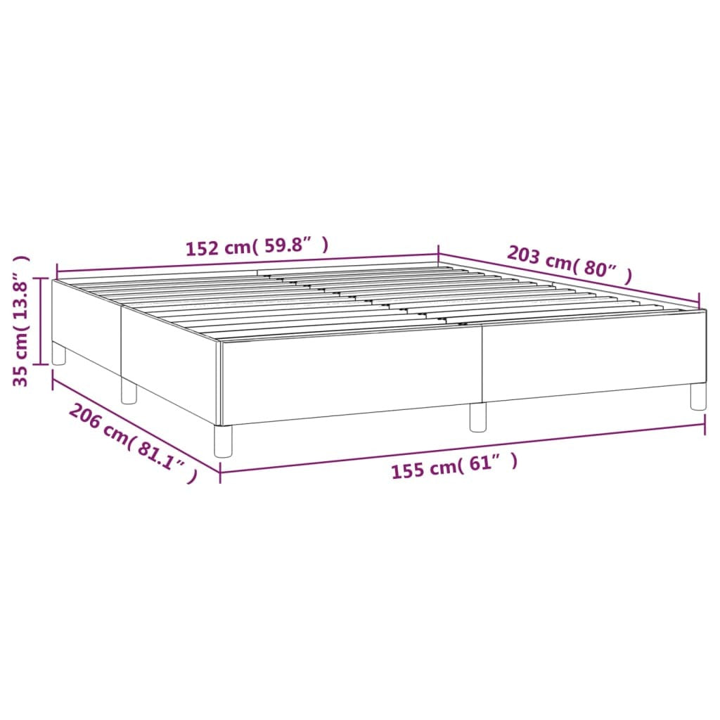 Bed Frame White 59.8"x79.9" Queen Faux Leather