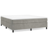 Box Spring Bed Frame Light Gray 72"x83.9" California King Velvet