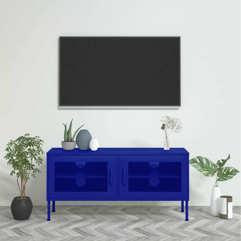 TV Cabinet Navy Blue 41.3"x13.8"x19.7" Steel