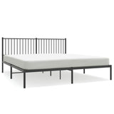 Metal Bed Frame with Headboard Black 72"x83.9"