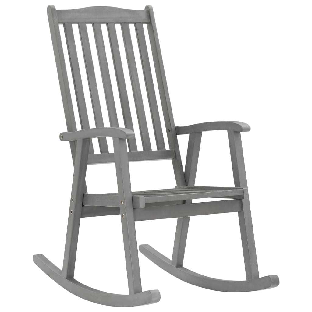 Rocking Chair Gray Solid Acacia Wood