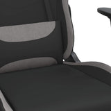 Massage Gaming Chair with Footrest Black and Light Gray Fabric