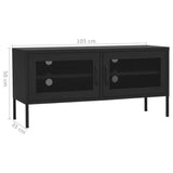 TV Cabinet Black 41.3"x13.8"x19.7" Steel