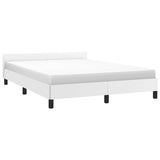 Bed Frame with Headboard White 59.8"x79.9" Queen Faux Leather