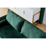 Velet Fabric sofa with pocket -71"green