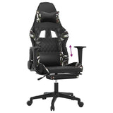 Gaming Chair with Footrest Black and Camouflage Faux Leather