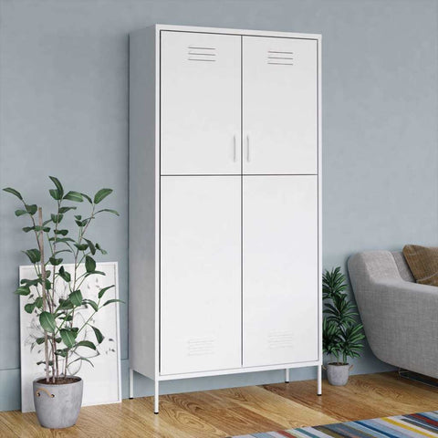 Wardrobe White 35.4"x19.7"x70.9" Steel