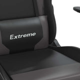 Gaming Chair with Footrest Black and Gray Faux Leather